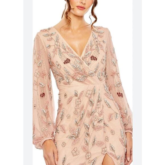 Mac Duggal 93755 Embellished Arresting Floral High Slit Dress Size 6 NWT - Picture 2 of 13